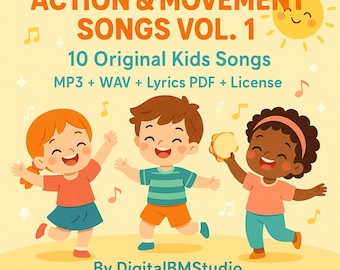 Canciones infantiles de acción y movimiento Vol. 1 / 10 pistas originales (MP3 + WAV + PDF con letras)