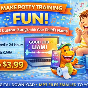 Personalized Potty Training Songs for Kids | 5 Custom Name MP3s (Digital Download)