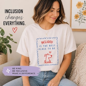 T-shirt pour enseignant(e) en classe inclusive, T-shirt neutre en coton pour afficher la fierté des personnes handicapées