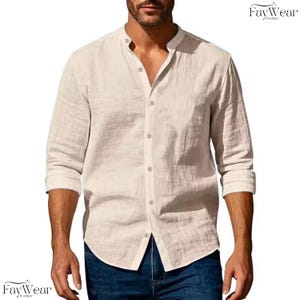 Mens Linen Shirt, Oversized Boho Shirt, Summer Festival Wear, Shirt for men, Classic shirt, Beach shirt, Elegant shirt, Cotton Linen Shirt