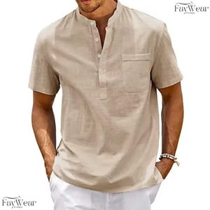 Men Linen Shirt, Classic Casual Shirt, Summer Cotton Linen Shirt, Men Streetwear Fashion Shirts, Long Sleeve Loose Shirts, Gift for Him