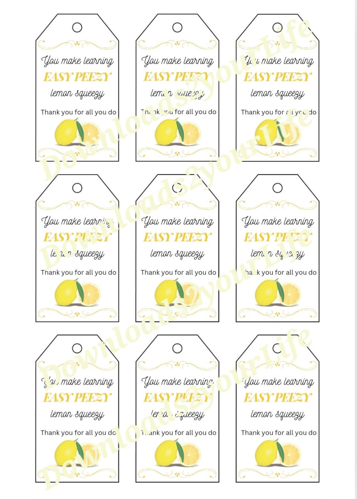 Thank You Printable Gift Tags - Etsy