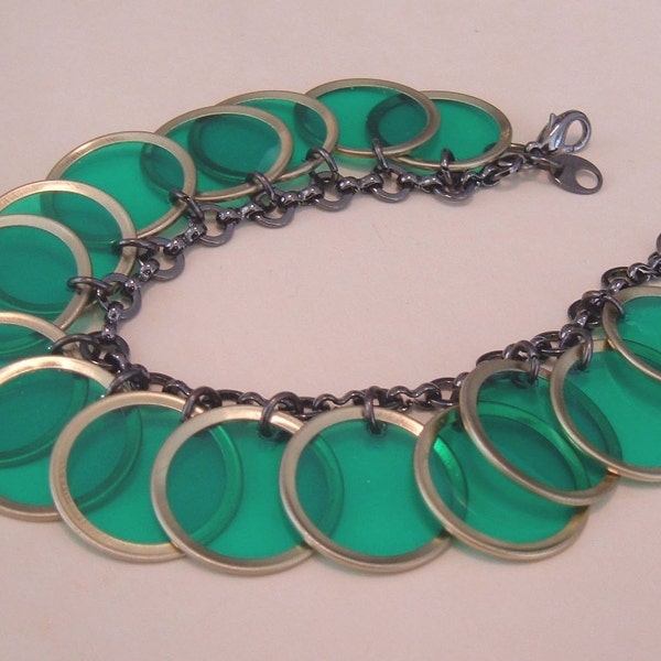 Green Bingo Chip Bracelet