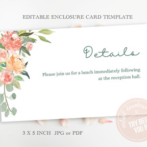 Blumen-Einfassungskarte, Floral Rosa Einladungsvorlage, Einladungskarte, Digitaler Download, Editierbare Vorlage, Instant