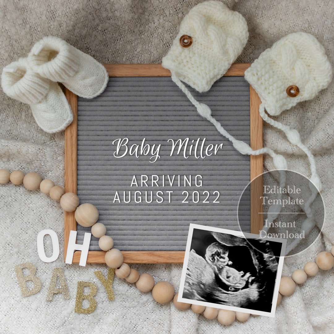 Editable Pregnancy Announcement / Oh Baby Letter Board / Baby Announcement / Social Media