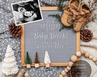 Instant download Fall Pregnancy Announcement editable digital image / baby announcement / Social Media / Gender Neutral /Reveal