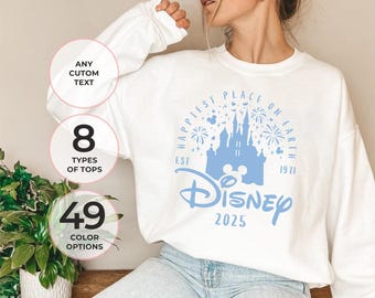 Walt Disney Sweatshirt 2025, Disney Family Tee, Disney Custom Name, Custom Disneyland Tank, Disney Shirt for groups, Animal kingdom shirt