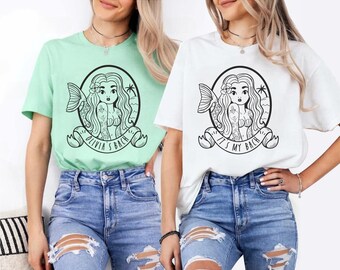 Chemise de mariage sur la plage, chemise sirène, mariée sur la plage, chemises de fête de plage, t-shirt sirène, thème tropical de Bach, soirée à thème sirène