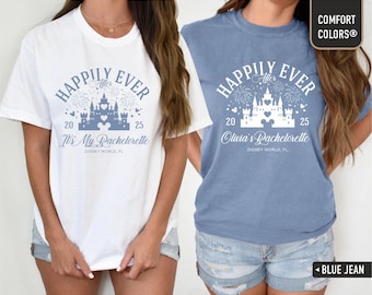 Happily Ever After Bachelorette Shirts Custom Bridal Party Shirt Disney World Girls Trip Florida Bach Weekend Comfort Colors Shirt