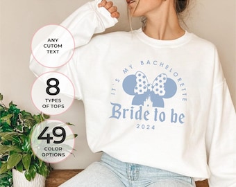 Disney Bridal Party Sweatshirt, Minnie bride shirt, Disney Bride Squad tees, Disney Bridesmaid tank, Disney Bridal Party top, Disney Wedding