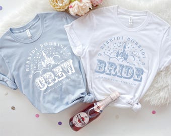 Bibbidi Bobbidi Bride Shirt, Disney Bachelorette Shirts Matching, Bridal Party Tank Tops for Bride Squad, Disneyland Trip, Wedding Weekend