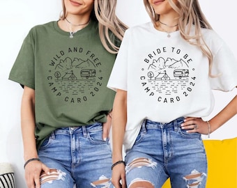 Camping Bachelorette Shirts, Camp Bachelorette Shirts, Custom Bachelorette Party Shirts, Camping Tees, Camp Themed, Getting Hitched Lit tee