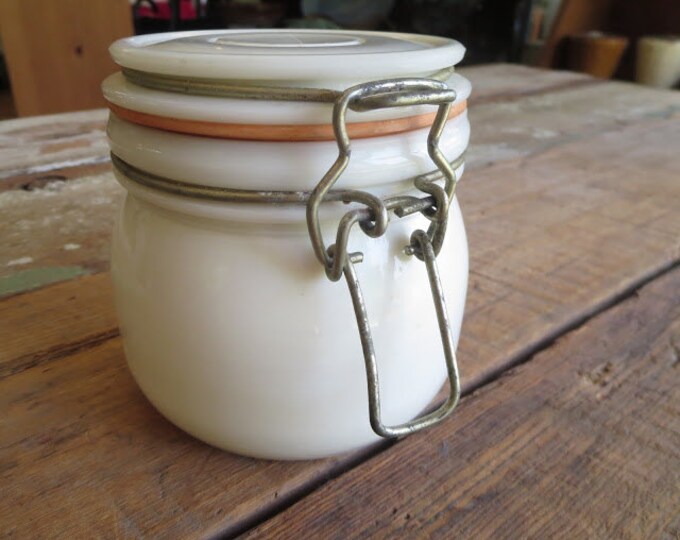 Vintage Milk Glass Canning Jar French Clamp Tension Lid Etsy