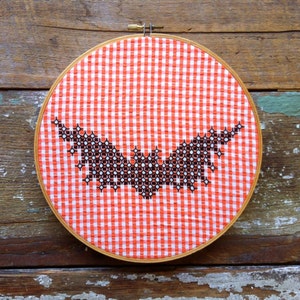 Boo Y'all Halloween Chicken Scratch Gingham Embroidery Pattern and Tutorial Sales Benefit Pollinators image 4
