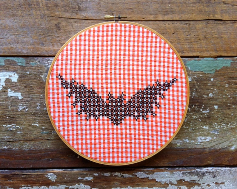 Boo Y'all Halloween Chicken Scratch Gingham Embroidery Pattern and Tutorial Sales Benefit Pollinators image 4