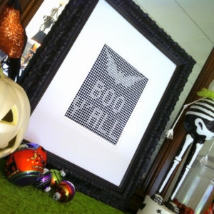 Boo Y'all Halloween Chicken Scratch Gingham Embroidery Pattern and Tutorial Sales Benefit Pollinators image 2