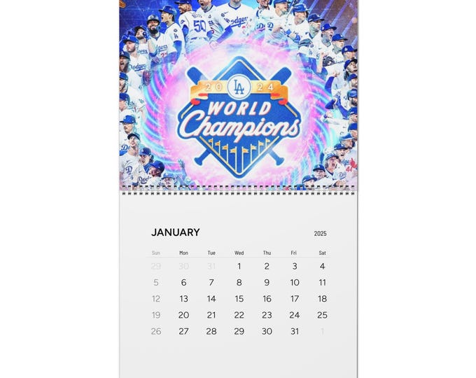 Dodgers World Series Wall Calendars 2025 Etsy
