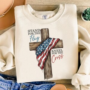 American Flag Cross Png, Christian 4th Of July Png, Faith Love Freedom, God Bless America, USA Fourth Of July Png, Independence Day Png