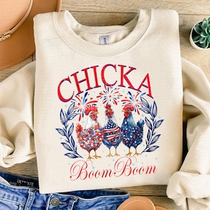 Funny Chicken 4th Of July Png, Chicka Boom Boom Png, Usa Flag Png, Patriotic Png, Independence Day Png, Freedom Png, American Farmer Png