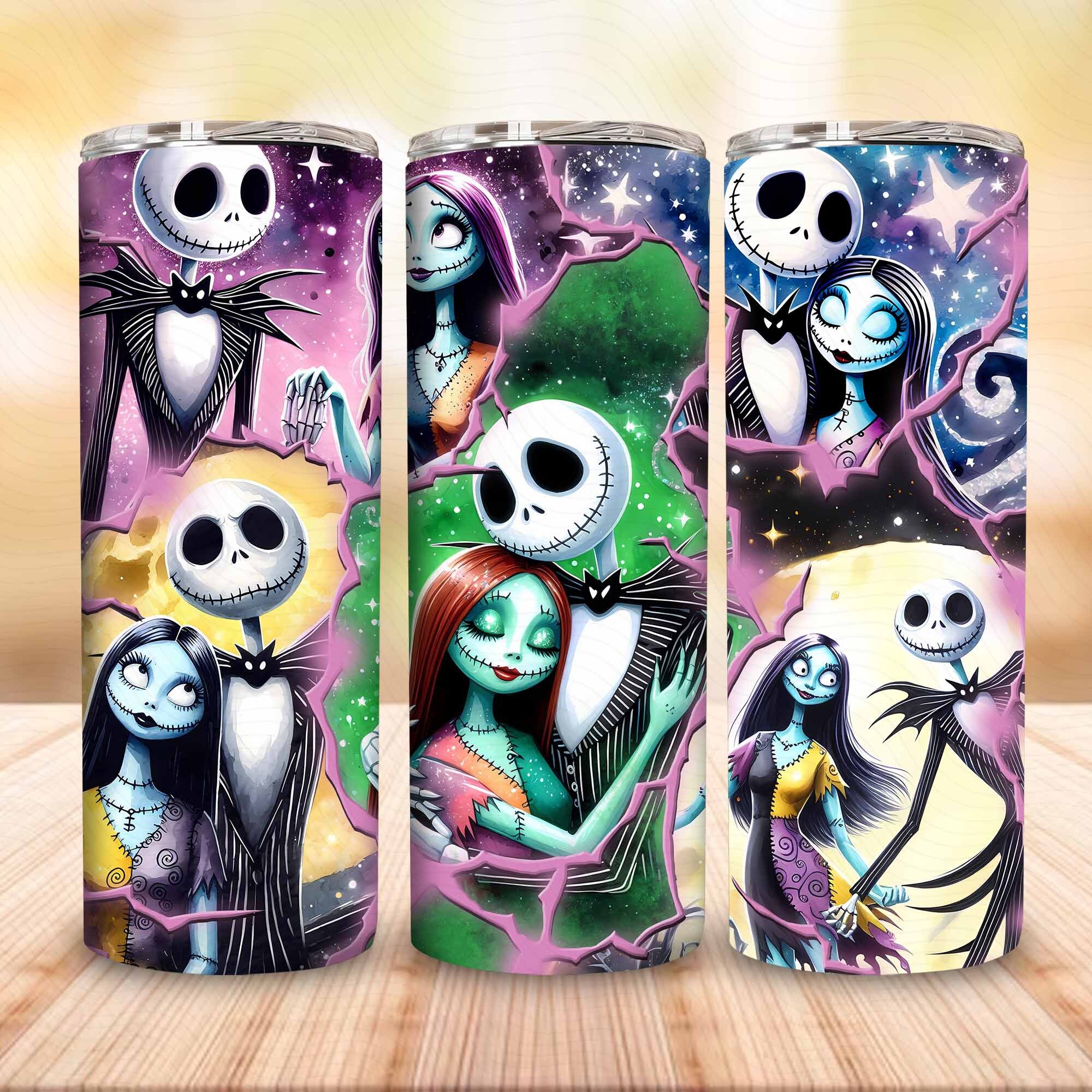 Nightmare Halloween 20oz Skinny Tumbler Png Design, Halloween Friend 20oz Tumbler Png, Halloween Cartoon Nightmare Png