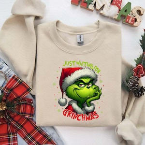 Nur warten auf Weihnachten Png, Weihnachten Png, Retro Weihnachten Png, Grüner Kerl Png, Grünes Monster Kürbis Png, Weihnachtsmann Png