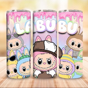 Lustiges Cartoon Wrap Design, Trending Cartoon Friends Charakter 20oz Skinny Tumble PNG, Puppenkarikatur 20oz Skinny Tumble Wrap Png