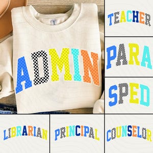 School Occupation PNG Bundle, Back to School Teacher Sped Para Counselor, Preppy First Day of School Bright Neon Teacher Png
