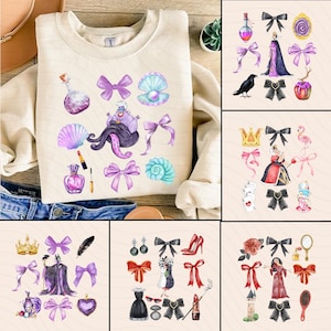 5+ Coquette Villain Cartoon Png Bundle, Apple Villain Princess Png, Coquette Mermaid Villain Png, Step Mother Villains Png