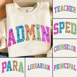 School Occupation PNG Bundle, Preppy First Day of School Bright Neon Girly Png, Back to School Teacher Sped Para Counselor Png