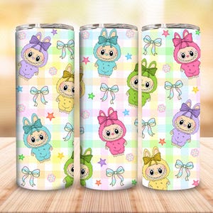 Funny Cartoon Character Wrap Design  Png, Trending Pink Cartoon Character 20oz Skinny Tumbler PNG, Doll Cartoon 20oz Skinny Tumbler Wrap Png