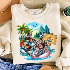 Retro Summer Halloween Png, Funny Summerween Png, Horror Summer Png, Halloween Horror Characters Png, Trendy Summer Halloween Shirt Png