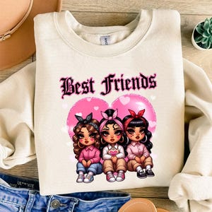 Bestfriends Valentine Girls Cholo Chola Png, Spanish Pink Chola Valentine Design, Spanish Girl Valentine Png, Valentines Chicano Png