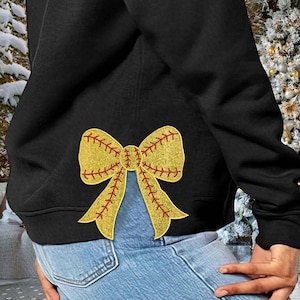 Side Bow Machine Embroidery Designs Sport Side Bow Applique Wide Ribbon Sports Girly Bow Sweatshirt Seam Side Bow