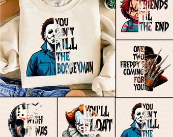 Movie Killers Shirt Png Bundle, Halloween Character Png Sublimation, Horror Movies Png, Scary Halloween Movies Png