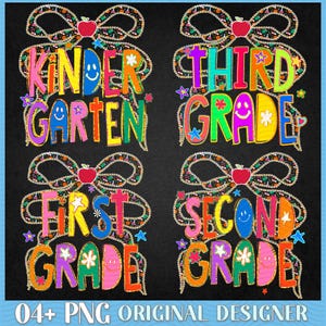Lot de noeuds coquette pour la rentrée des classes, maternelle, premier jour d'école, école PNG, lot de PNG pour la rentrée, chemise premier jour d'école