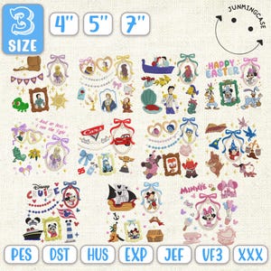 10+ Bundle Cartoon Embroidery, Cartoon Coquette Embroidery Bundle, Cartoon Cpquette Miror Embroidery Bundle, Instant Download
