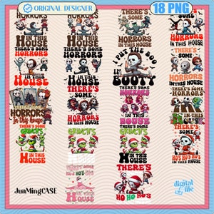 There&#39;s Some Horrors In This House Bundle Png, Retro Halloween Png, Funny Pumpkin Hoodie Design, Horror House Sweat Png, Funny Halloween Png