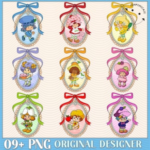 Bundle Berry Sweet Girl Cartoon Kids PNG, Strawberry Coquette Png, Berry Sweet Girl Cartoon Kids PNG,  Strawberry and Friends Characters