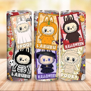 Monster Doll Halloween Tumbler Wrap, Funny Cartoon Character Tumbler Design Png, Trending Pink Cartoon Character 20oz Skinny Tumbler PNG