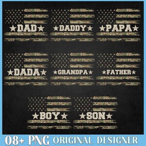 Camouflage Dad and Son Png, American Flag Png, Proud Veteran Png, Gift for Fathers Day Png, Army Dad Png, 4th Of July Png, Memorial Day Png