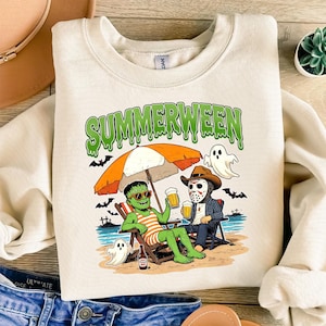 Retro Summer Halloween Png, Funny Summerween Png, Horror Summer Png, Halloween Horror Characters Png, Trendy Summer Halloween Shirt Png