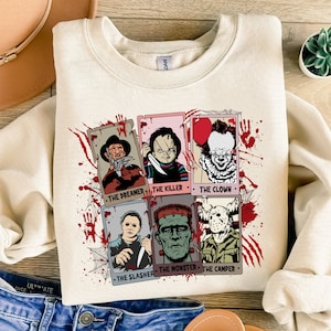 Design de sublimação de cartas de tarô de terror, Halloween Horror PNG, Filme de terror Thug Life PNG, Filme de terror PNG, Assassino de Halloween PNG