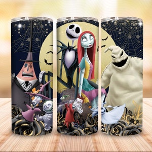Koszmar Halloween 20oz Skinny Tumbler Png Design, Halloween Friend 20oz Tumbler Png, Halloween Cartoon Nightmare Png
