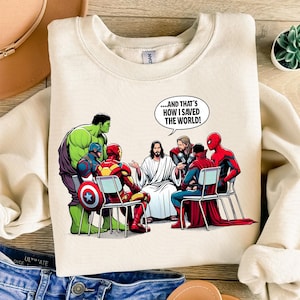 Lustig so habe ich die Welt gerettet Jesus Superhelden Png, lustiger christlicher Png, Jesus Ostern Png, Superheld Ostern Png, Ostern Cartoon Png