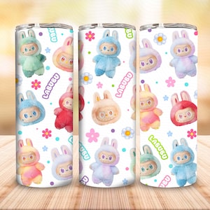 Funny Cartoon Character Wrap Design  Png, Trending Pink Cartoon Character 20oz Skinny Tumbler PNG, Doll Cartoon 20oz Skinny Tumbler Wrap Png