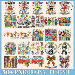50+ It’s Okay To Be Different Png Bundle, Autism Puzzle Png, Movie Cartoon Autism Png, Character Autism Png, Autism Awareness Png Bundle