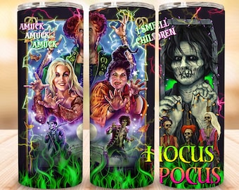 Witches Sisters Movie 20 oz Skinny Tumbler Wrap Sublimation Design, Hot Character Halloween 20 oz Skinny Tumbler Wrap