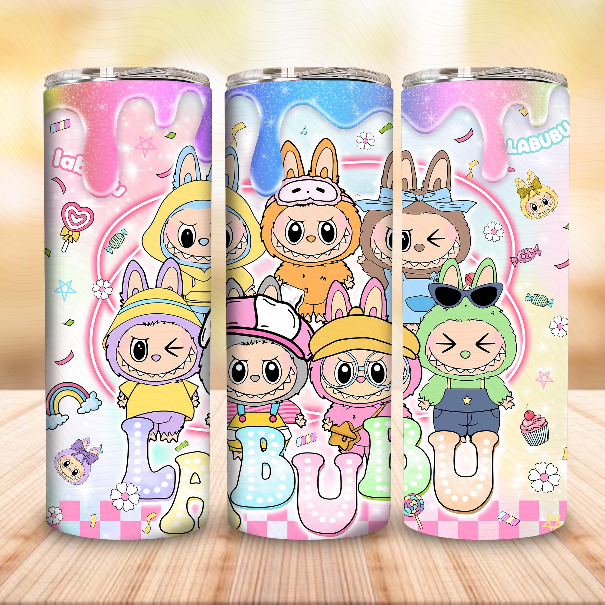 Funny Cartoon Character Tarot Card Wrap Design  Png, Trending Pink Cartoon Character 20oz Skinny Tumbler PNG, Gift for Kids