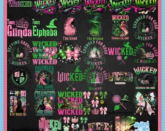 30+ Wizard Musical Movie 2024 Png Bundle, Changed For Good Png, Broadway Witch Pink And Green Png, Defying Gravity Broomstick Magic Wand Png