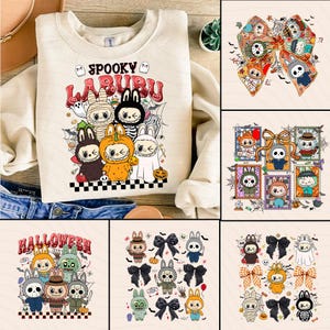 6 Cute Spooky Doll Monster Characters Bundle Png, Pumpkin Doll For Kids Girls Png, Monster Doll Horror Png, Halloween Monster Dolls Png